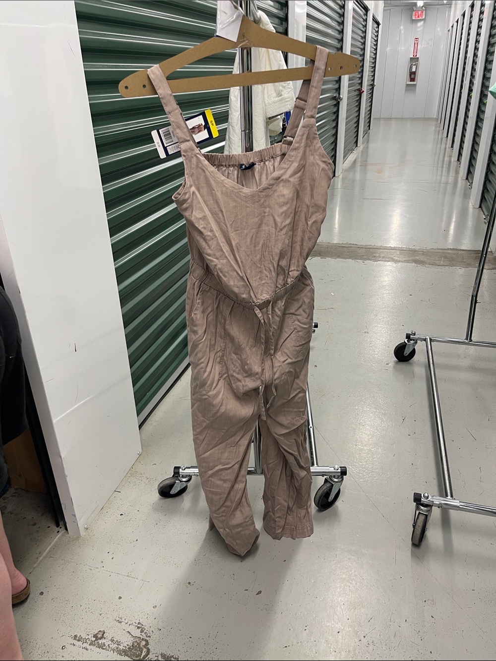 Splendid Mauve-Taupe Sleeveless Tie-Waist Jumpsuit